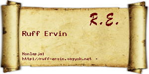 Ruff Ervin névjegykártya